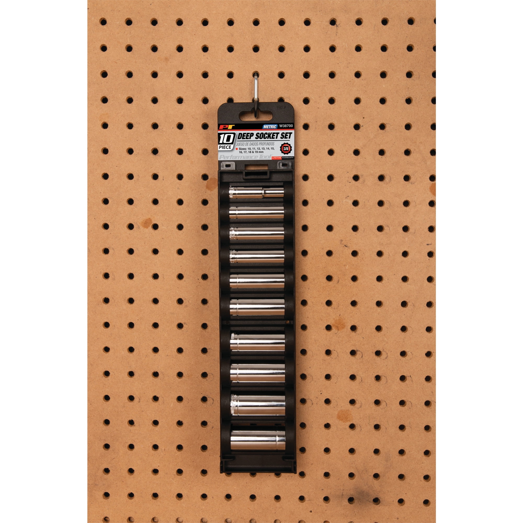 Performance Tool W38700 10-Piece 3/8-Inch Drive 12 Point Metric Deep Socket Set