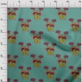 thumbnail image 2 of oneOone Organic Cotton Poplin Twill Fabric Bird & Mushroom Block Print Sewing Fabric BTY 42 Inch Wide, 2 of 4