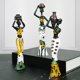 thumbnail image 3 of 3x Resina Africana Dama Estatuilla Colección Artesanal Mujeres Tribales Estatua Femenina, 3 of 9