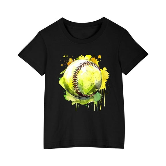 GERsome Toddler Boys Girls Short Sleeve Tees Soft Cotton T-Shirts Casual Graphic Crewneck Summer Top Sizes 3-10 Years, 1-Pack