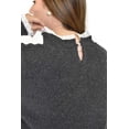 thumbnail image 4 of Sueter con cuello y puños de encaje Roman Fashion /Tallas Extras, 4015 (Gris Obscuro) gris oscuro 42, 4 of 7
