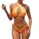 thumbnail image 2 of Gibobby Conjunto de Bikini para Mujer Conjunto de bikini para mujer con cordones y espalda descubierta, ropa de playa de dos piezas, trajes de baño sexys(Naranja,CH), 2 of 5