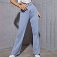 thumbnail image 2 of Gibobby Jeans dama talla extra Los pantalones de las mujeres son cómodos y pierna recta pantalones casuales de cintura alta pantalones vaqueros de pierna ancha de moda(Azul,CH), 2 of 5