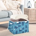 thumbnail image 3 of Yayeee Collapsible Cube Storage Bin with Lid Fabric Closet Decorative Basket with Handles, Blue Forest Cat Pattern, 3 of 7
