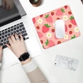 thumbnail image 3 of Square Aesthetic Pink Mouse Pad Personalized Mouse Mat Design with Waterproof NonSlip Rubber Base Computer Mouse Pads for Wireless Mouse, Featuring Cute Pink Strawberries and Flowers, 3 of 6