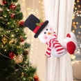 thumbnail image 1 of Fiudx Liquidación de ofertas flash Botón de cortina de Navidad Decoración de Papá Noel Muñeco de nieve Cierre de velcro Decoración de cortina Suministros de decoración navideña, 1 of 6