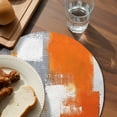 thumbnail image 4 of Round Placemats Orange Graffiti 15 inch Set of 4 Table Mats for Dining Table Abstract Texture Heat Resistant Non-Slip Kitchen & Home Decorative Place Mat Set, 4 of 8