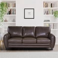 thumbnail image 3 of Lexicon Rubin Faux leather 2-Piece Upholstered Sofa Set in Dark Brown, 3 of 12