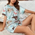 thumbnail image 4 of Rateoe Cute Pug Dogs for 2 Piece Short Sleeves Pajama Sets Casual Lounge Sleepwear Ladies Pjs Sets with Pocket-4X-Large, 4 of 6