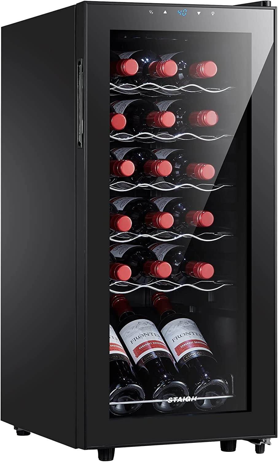 Mini Wine Fridge Freestanding, Wine Cooler Refrigerator w/Digital