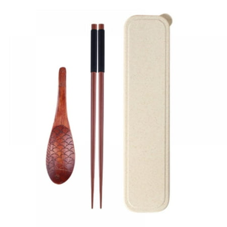 

Newway Natural Environmentally Friendly Tableware Wooden Cutlery Sets Travel Dinnerware Suit Environmental with Box Pack Gifts Set