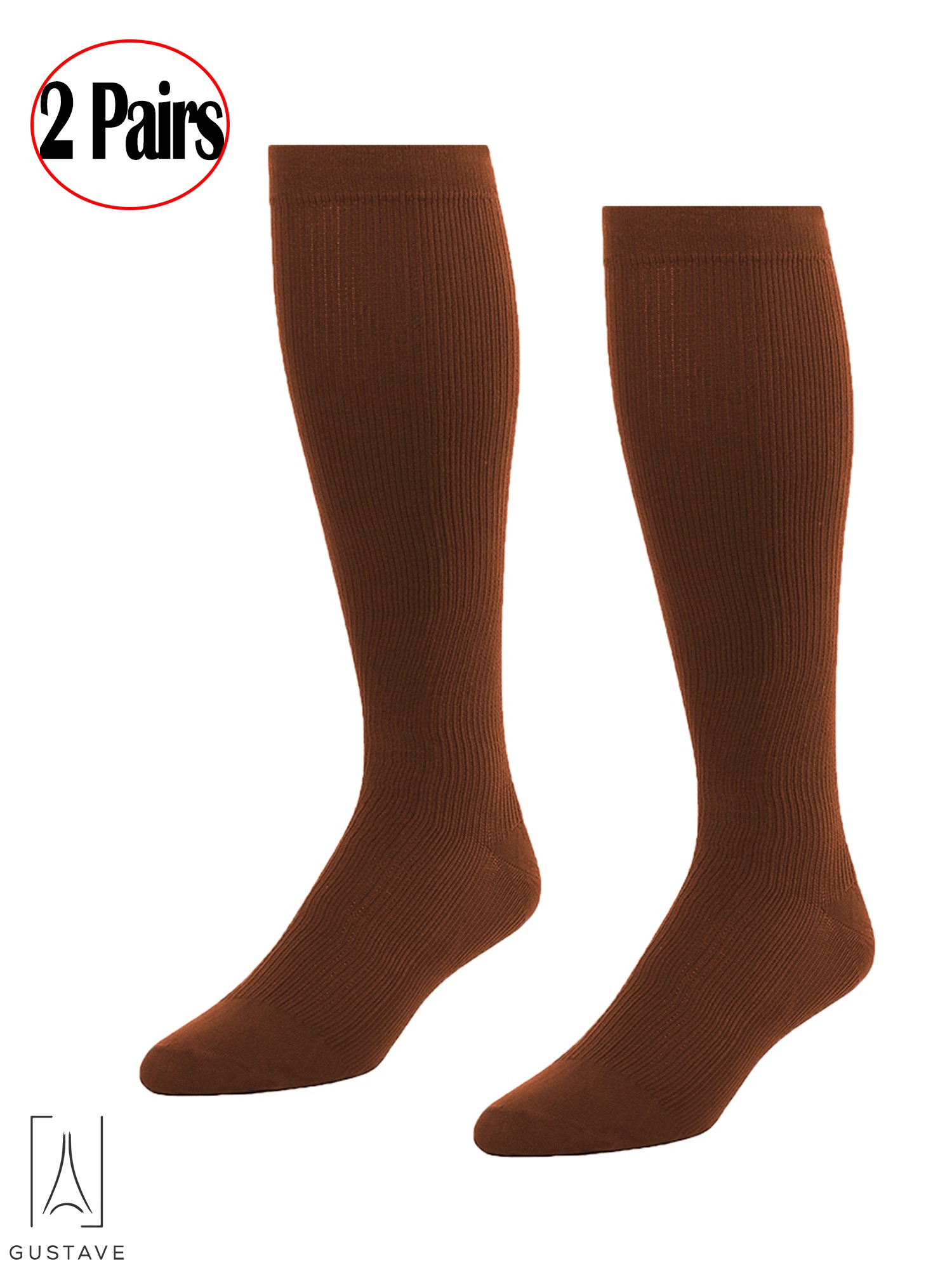 GustaveDesign 2 Pairs KneeHigh Compression Socks Pain Relief Calf Leg
