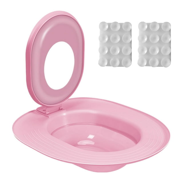 Thinsony Cat Toilet Training Reusable Toilet Step Bin Tool Lid Detachable With Strong PP Material for Bathroom Cat Home pink