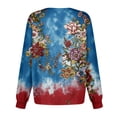 thumbnail image 5 of Womens July 4th Scrub Jackets Usa Flag Print Medical Nurse Uniforms Casual Crew Neck Long Sleeve Scrub Shirt, 5 of 5