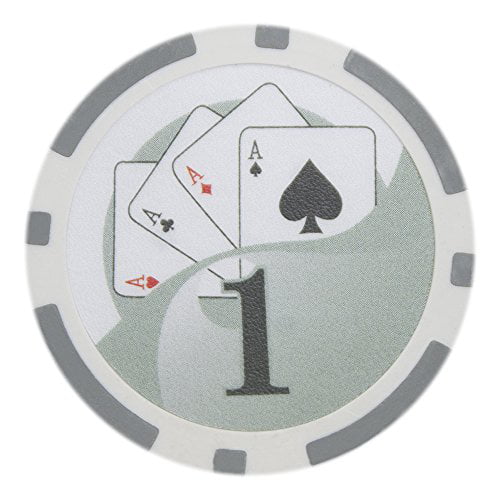 50 Gray $1 Ace Casino 14g Clay Poker Chips New 
