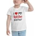 thumbnail image 3 of I Love My Little Sister Cute Toddler T Shirts for Boys Girls (White, 3T), 3 of 5