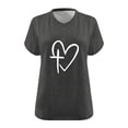 thumbnail image 3 of Wlylongift Summer 2024 New StyleWomen's V-neck short sleeved Gradient color Tops Girls sports T-shirt Easter, 3 of 3