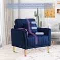 thumbnail image 6 of mayceyee Modern Accent Single-seat Sofa, Fabric Velvet Solo Sofa with Armrests, Comfy Upholstered Leisure One-person Sofa Armchair for Bedroom Living Room, Navy Blue, 6 of 12