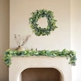 thumbnail image 3 of 20” Artificial Eucalyptus Wreath, Full & Lifelike Greenery Wreath with Frosted Tips, Christmas Door Decoration, All-Season Farmhouse Wedding Wall & Outdoor Decor, 3 of 6