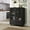 Black, variant on Black Minimalist Wooden Buffet Cabinet Double Glass Doors Storage Drawer Sideboard