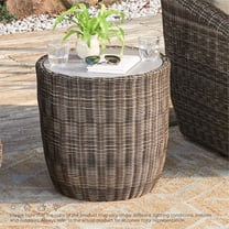 CHITA Patio Wicker Furniture Set Outdoor Rattan Bistro Set,Side Table
