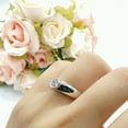 thumbnail image 4 of Bezel Engagement Round Ring CZ 925 Sterling Silver Size 9, 4 of 5
