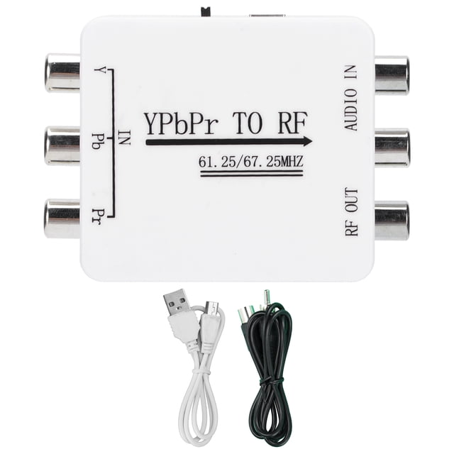 Adaptador de señal de audio Mini YPbPr a RF Convertidor de transmisión de un solo cable para transmisión de un solo cable de larga distancia