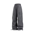 thumbnail image 2 of Men's Lightweight Cargo Pants Solid Color Straight Leg Casual Sports Hiking Pants With Multi Pockets Elastic Waist Casual Loose Jogger Trousers, 2 of 8