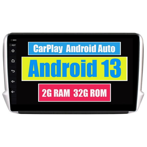 RoverOne Car Stereo CarPlay Android Auto for Peugeot 2008 208 1 2012 - 2020 GPS Navigation Bluetooth DSP Multimedia Video Player