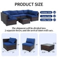 thumbnail image 6 of AstrPthylx 7-Piece Patio Sectional Set with Coffee Table, All-Weather Outdoor PE Rattan L-Shaped Sofa & Cushions for Garden, Backyard (Blue), 6 of 6