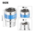 thumbnail image 2 of Uxcell 10pcs 1/2 Inch Drive 6-Point Socket 20mm CR-V Metric Shallow Socket Electric Wrench Socket, 2 of 5
