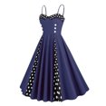 thumbnail image 3 of IROINNID Wedding Guest Dresses for Women Formal Evening Night Dress Vintage Dress Sleeveless V-Neck Printing Elegant A-Line Dress,Blue, 3 of 6