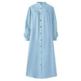 thumbnail image 4 of Women's Button Down Long Dress Sexy Long Sleeve Shirt Dresses Casual Loose A Line Midi Dresses with Pocket, 4 of 4