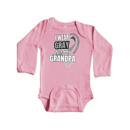 

Inktastic I Wear Gray For My Grandpa Parkinsons Disease Awareness Gift Baby Boy or Baby Girl Long Sleeve Bodysuit