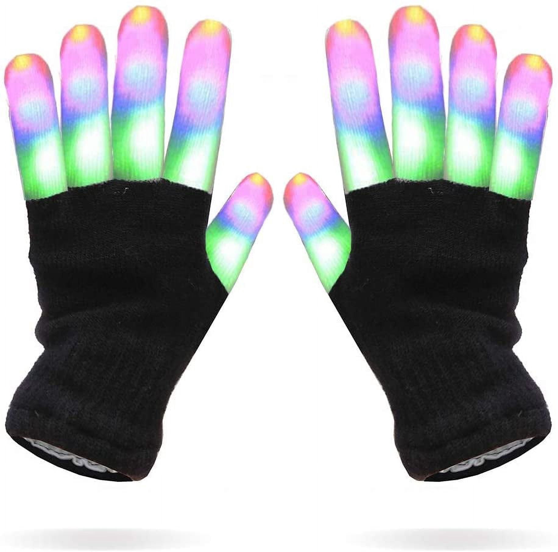 Guantes LED De 7 Modos De Colores – Guantes Intermitentes Con Luces En Los Dedos, Unisex, Para Conciertos, Raves Y Fiestas, Con Pilas Incluidas