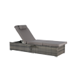 thumbnail image 4 of Modern Outdoor Rattan Chaise Lounge Chair with Storage, Recliners with Adjustable Backrest, Table, Cushion, for Poolside, Backyard Garden, Set of 2, Gray Frame, 6 Available Color Cushion, 4 of 7