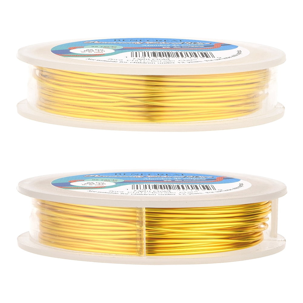 1set DIY Wire Wrapped Jewelry Making Kits Including Copper Wire and Carbon Steel Round Nose Pliers Golden 18 Gauge 1mm