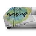 thumbnail image 3 of Lifestyle Soft Flannel Fleece Throw Blanket, You are Inspirational Words on Watercolor Painbrush Design Print, Cozy Plush for Indoor and Outdoor Use, 60" x 80", Sky Blue Green, by Ambesonne, 3 of 6