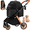 Black, variant on LIFERUN Foldable Dog Stroller for Medium Dogs Cats up to 55 lbs, Aluminum and Carbon Steel Frame Pet Stroller, Height-Adjustable Handle, 4 Wheels, Gray