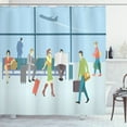 thumbnail image 1 of Ambesonne Airport Shower Curtain, Waiting Lounge at Terminal, 69"Wx84"L, Multicolor, 1 of 3