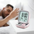 thumbnail image 4 of Langgg Desktop wake up Clock with Date bulb wake up Temperature Computer Type bulb wake up bathroom Clock Pink Battery Type, 4 of 8