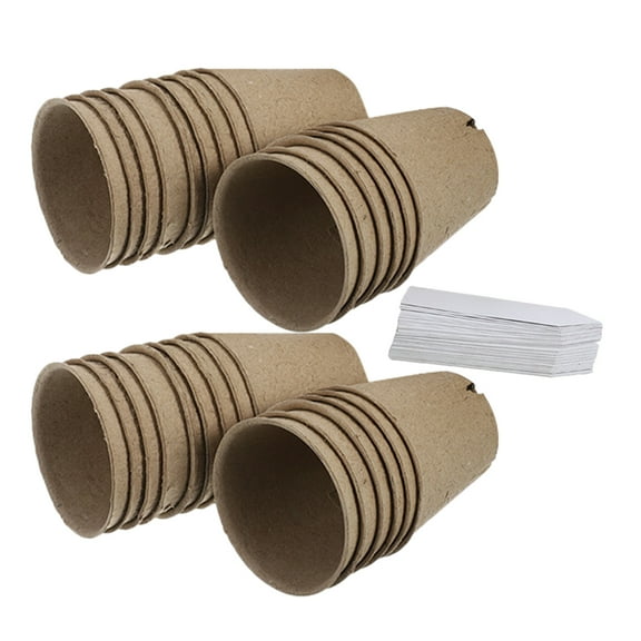 FUEENIRVA 1Set Breathable Brown Paper Planting Pots with Drainage for Indoor and Outdoor Plants