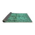 thumbnail image 2 of Ahgly Company Indoor Square Oriental Turquoise Blue Traditional Area Rugs, 7' Square, 2 of 4