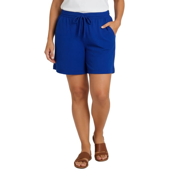 Turtle Bay New York Womens Interlock Knit cotton Shorts with elastic waistband and adjustable drawstring