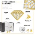 thumbnail image 2 of BEBERLINI Men Stud Earrings Cubic Zirconia 14K Gold Filled Brass Fashion Jewelry Diamond, 2 of 7
