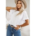 thumbnail image 5 of Women's Elegant White Eyelet Pattern Boat Neck Casual Tee | [ZhiHiMeRi] | (US 12-14)L, 5 of 12