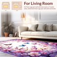 thumbnail image 2 of Ultra Soft Area Rug, Delicate Butterfly and Floral Fusion, Non Slip, Stain Resistant, Washable Area Rugs for Living Room, Bedroom(Pink, 4X6), 2 of 8