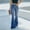 Blue#1, variant on Women's Pants $5,Fashion Ladys High Waisted Lacing Stretch Wide Leg Jeans Bell-Bottomed Pants