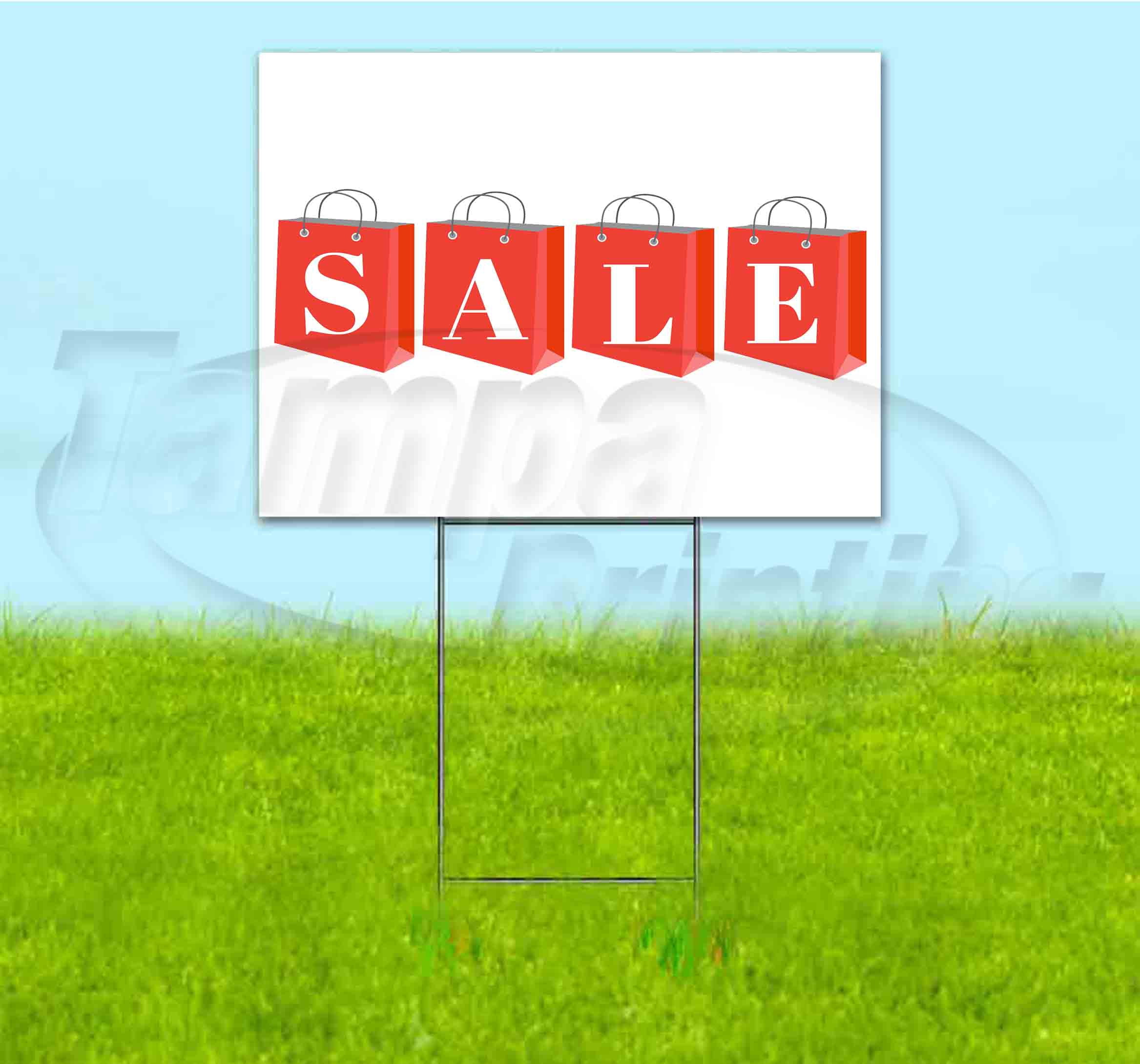 Sale Holiday Bags (18" x 24") Yard Sign, Includes Metal Step Stake