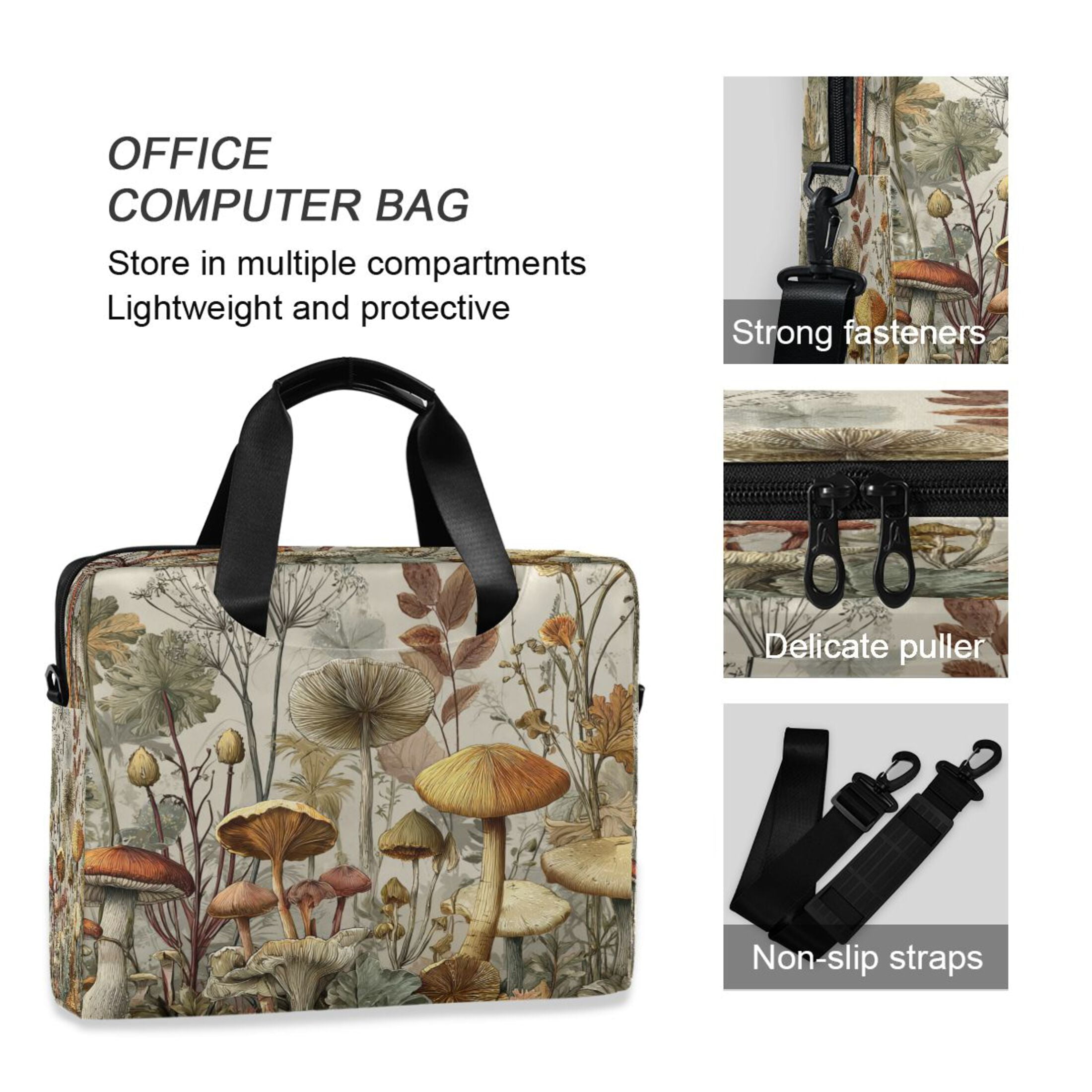Laptop Bag Laptop Briefcase 15.7 x 3 x 11.8 Inches Laptop Bag Briefcases Laptop Storage Travel Laptop Bag Work Laptop Bag Gray Mushroom